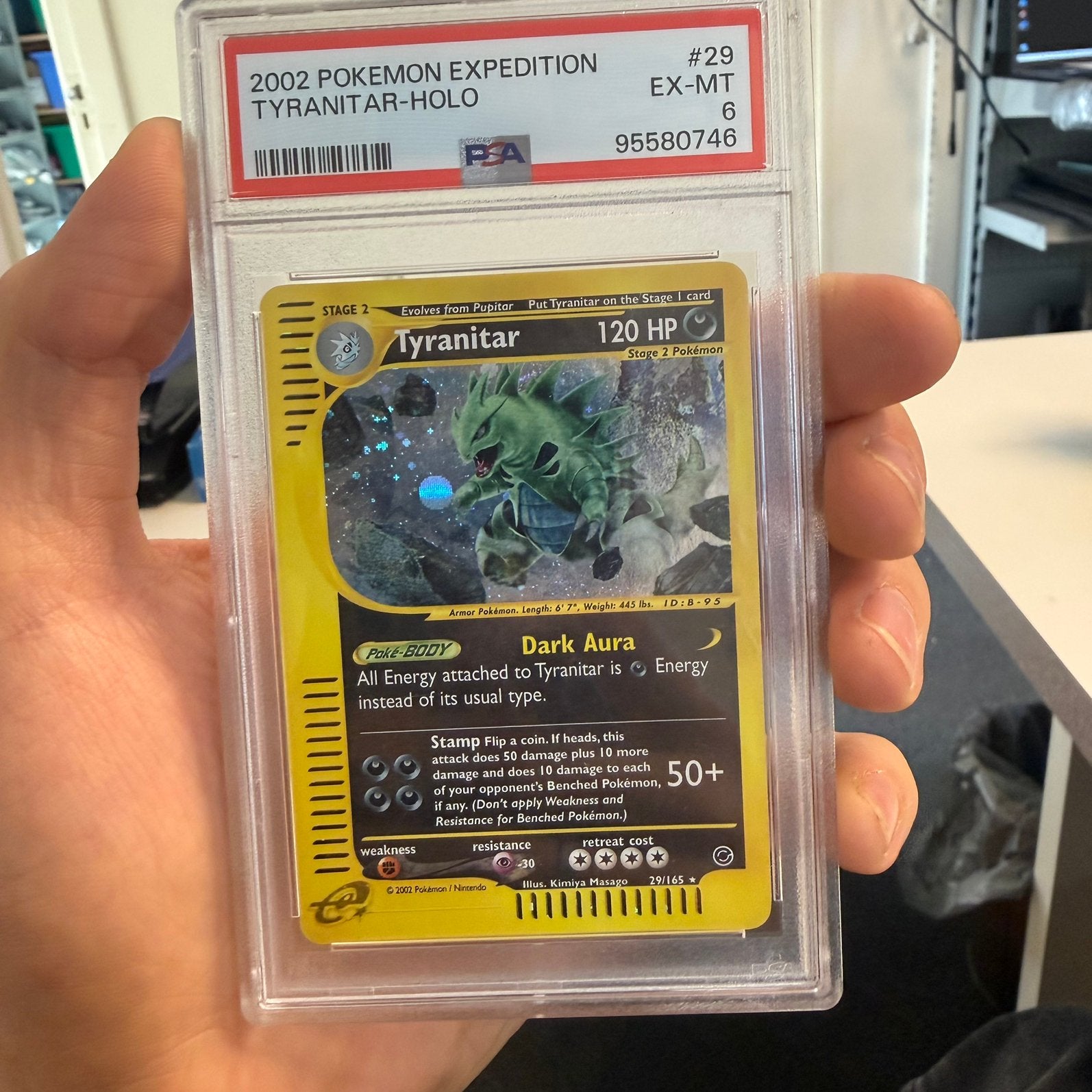 POKEMON kaart EXPEDITION #29 TYRANITAR-HOLO PSA 6, Ophalen, Zo goed als nieuw, Losse kaart