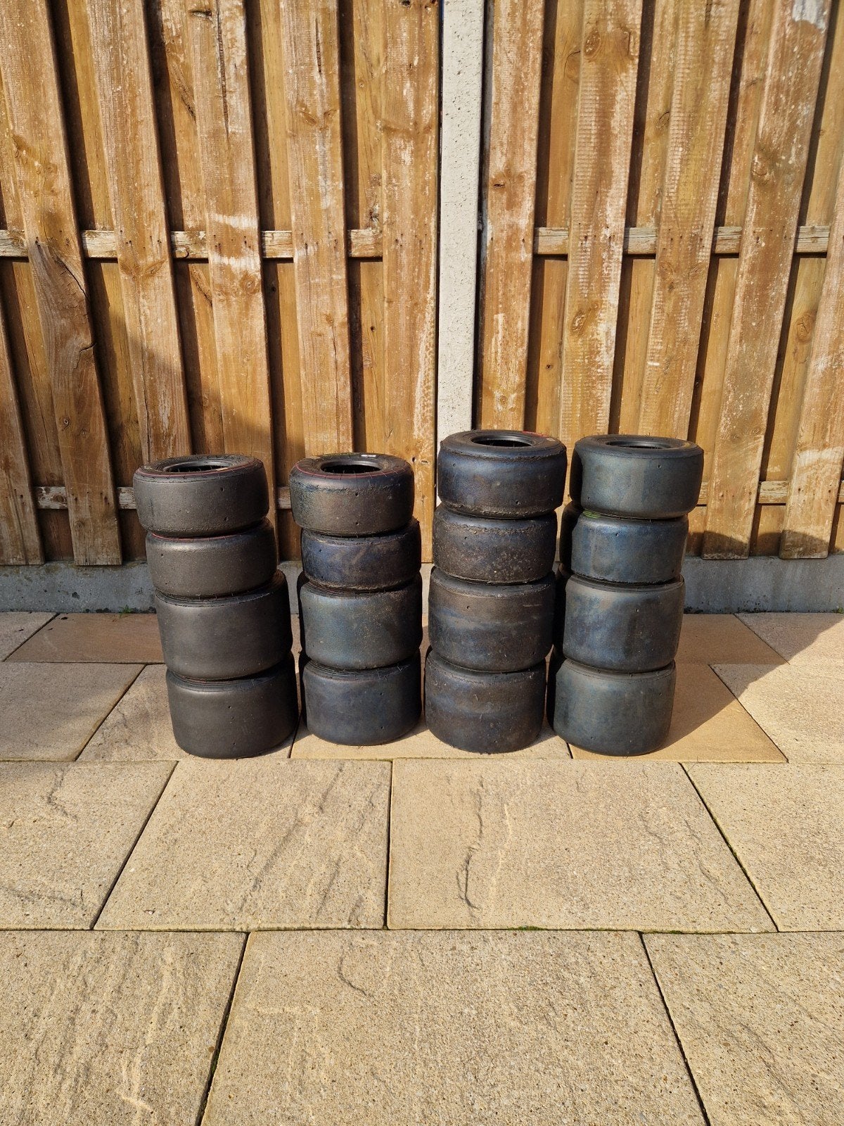 4 sets gebruikte kartbanden (Mojo, Komet, Vega Apex), Ophalen of Verzenden, Gebruikt, Onderdelen Kart