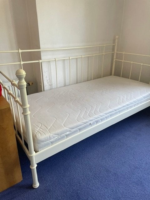 1-persoons stijlenbed, Huis en Inrichting, Slaapkamer | Bedden, Ophalen, 90 cm, Eenpersoons, Wit