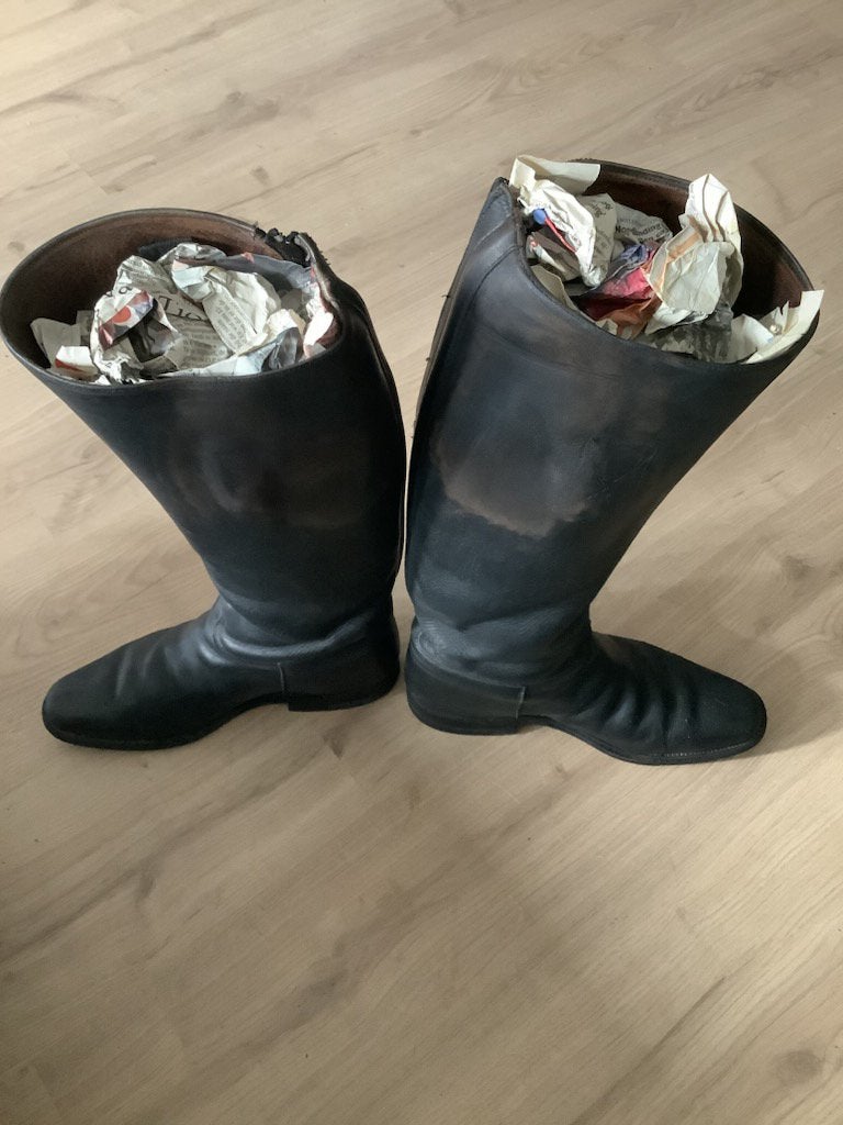 Zwarte lederen paardrijlaarzen met rits – Maat 43 echt leer, Dieren en Toebehoren, Paardrijkleding, Gebruikt, Ophalen of Verzenden