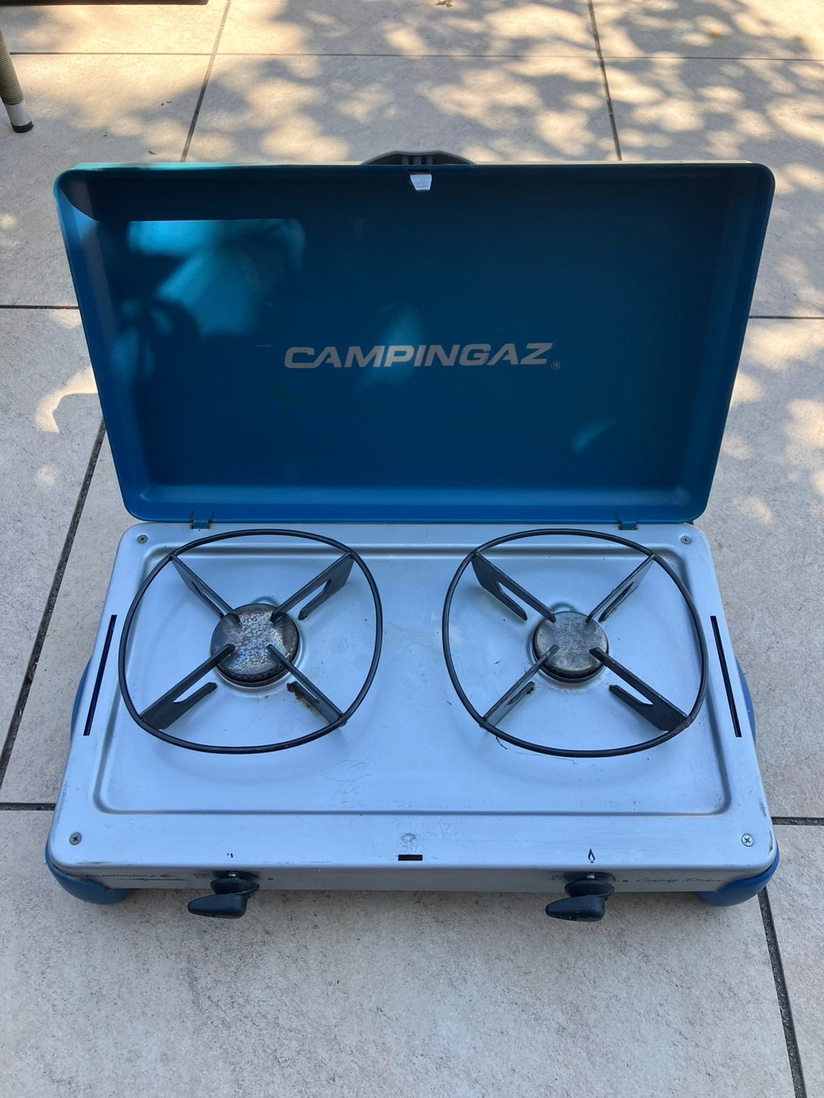 Camping Gaz 2-pits gasfornuis incl grillplaat, Ophalen of Verzenden, Zo goed als nieuw