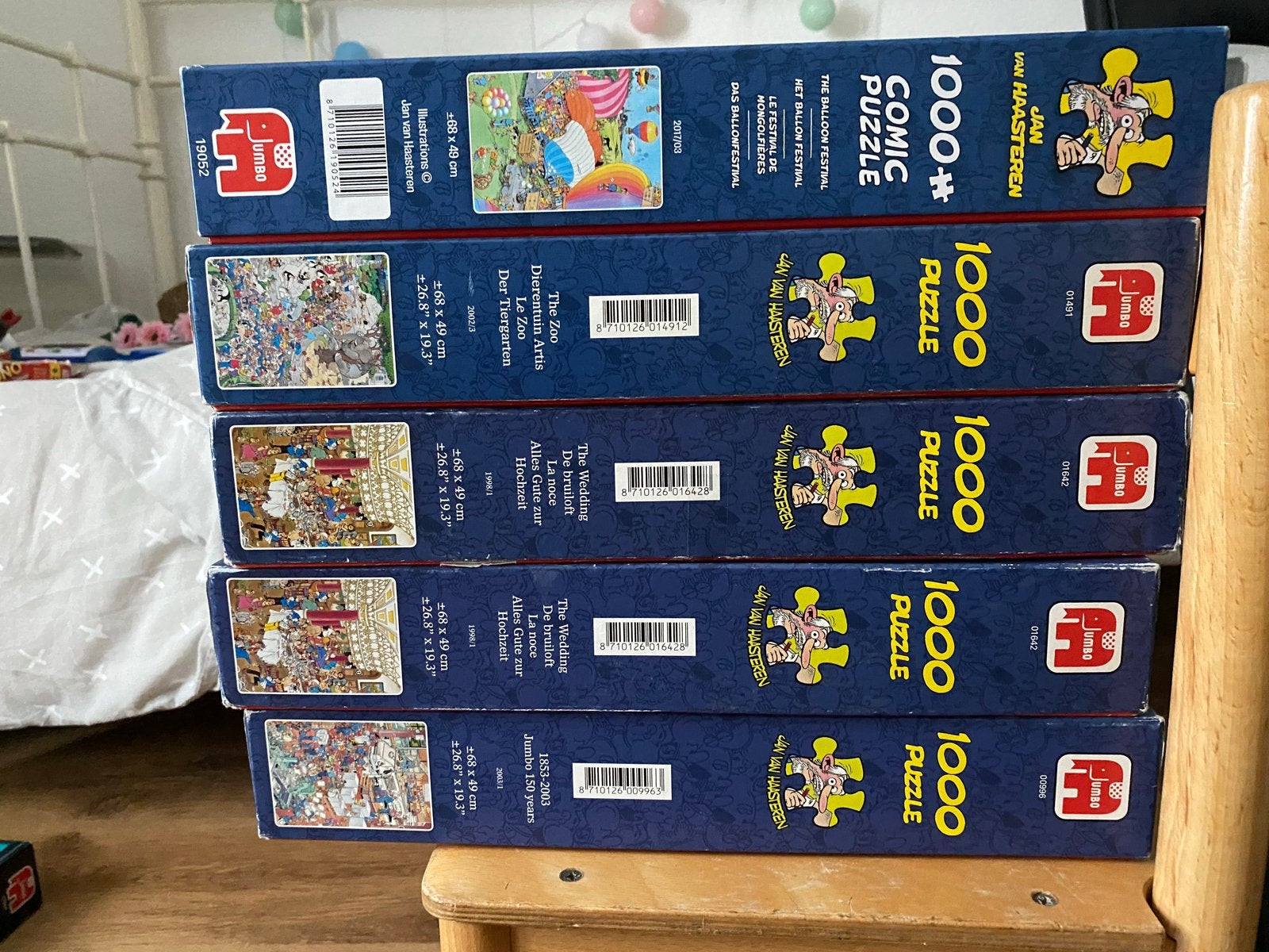 6x Puzzels, 5x Jan van Haasteren en 1x Planet Earth, Ophalen of Verzenden, 500 t/m 1500 stukjes, Gebruikt, Legpuzzel