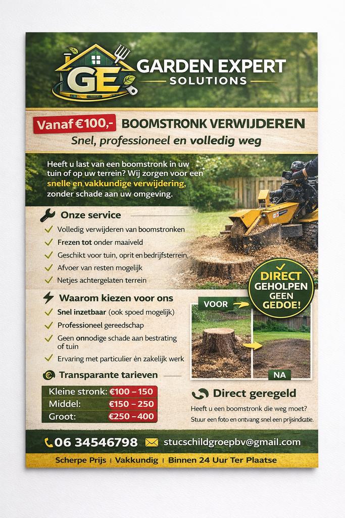 Boomstronk verwijderen, Ophalen, Tuinaarde