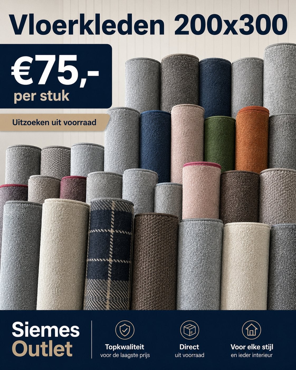 Vloerkleden 200x300 cm – Uitzoeken - NIEUW!, Ophalen, Grijs, Rechthoekig, Nieuw