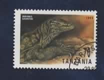 Fauna - Dieren - Varaan - Tanzania 70 - (jr.'93) - gebr, Ophalen of Verzenden, Gestempeld, Dier of Natuur