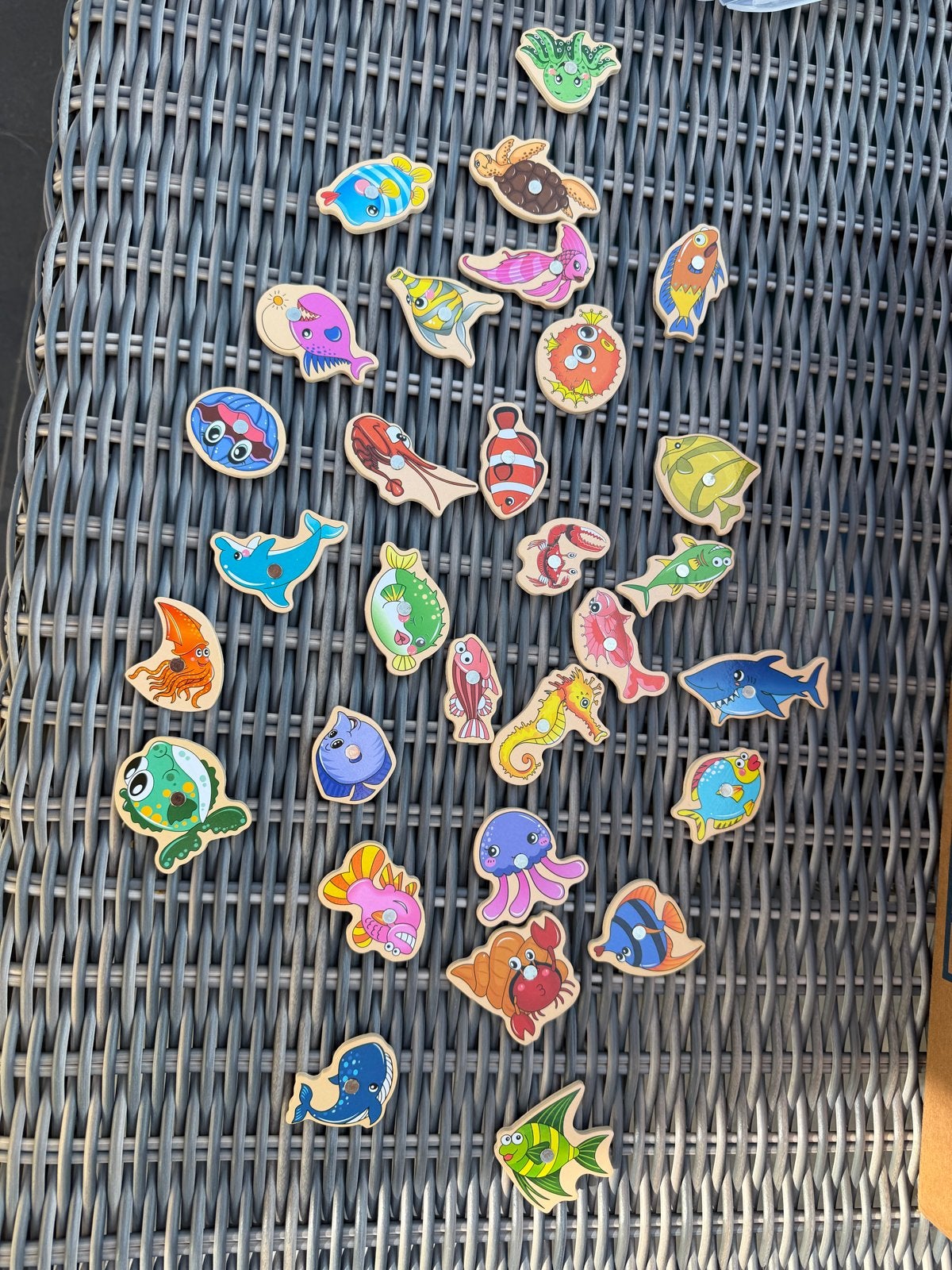 Houten magnetisch visspel - diverse zeedieren, Ophalen of Verzenden, Zo goed als nieuw, Jongen of Meisje