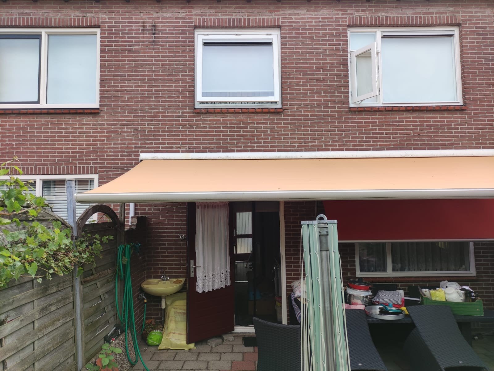 Elektrische Zonnescherm van 6 meter., Ophalen, Gebruikt, 450 cm of meer, Elektrisch