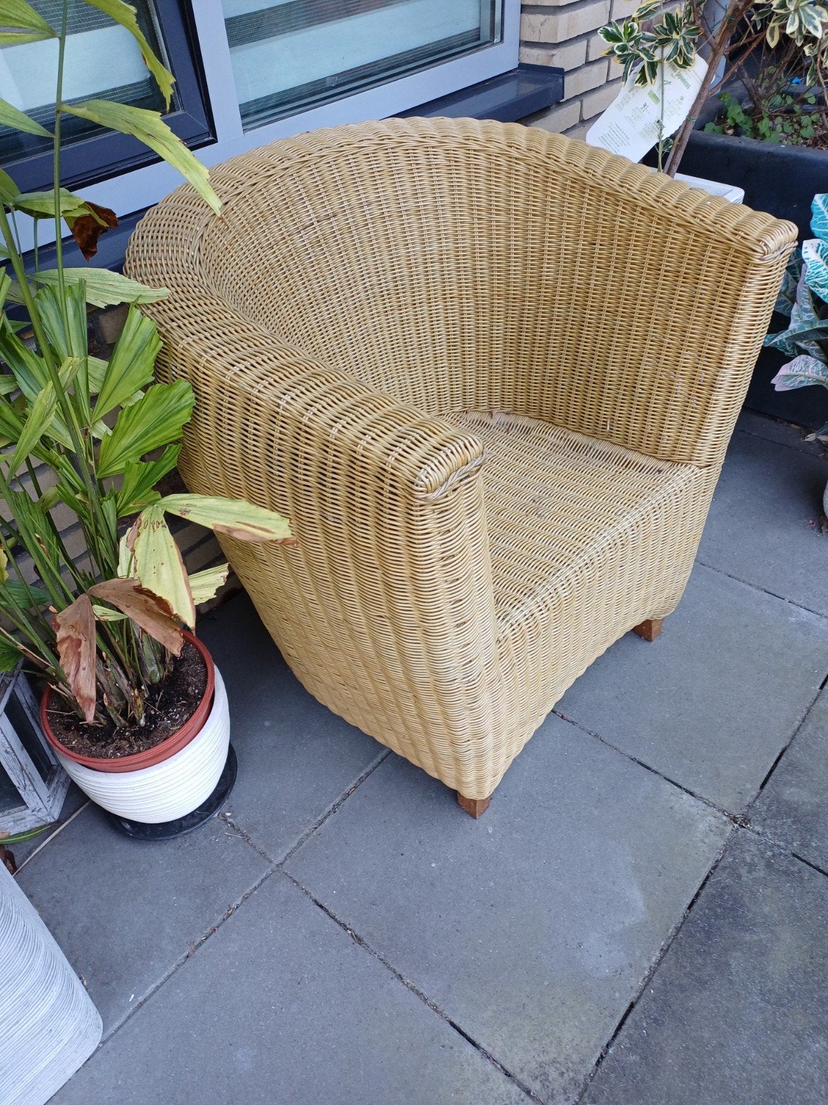 Rotan fauteuil, rieten stoel, lounge stoel, Gebruikt, Overige kleuren, Riet of Rotan, Eén