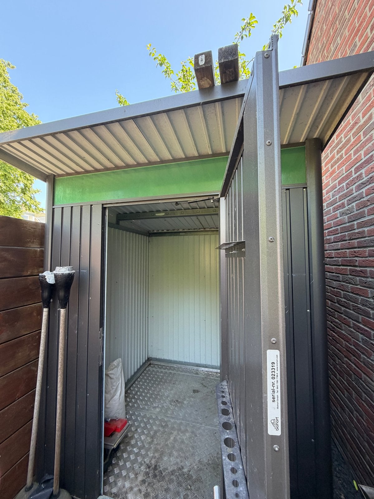 Biohort schuur - Eenvoudig te vervoeren en op te halen, Tuin en Terras, Ophalen, Zo goed als nieuw, Metaal, Overige typen