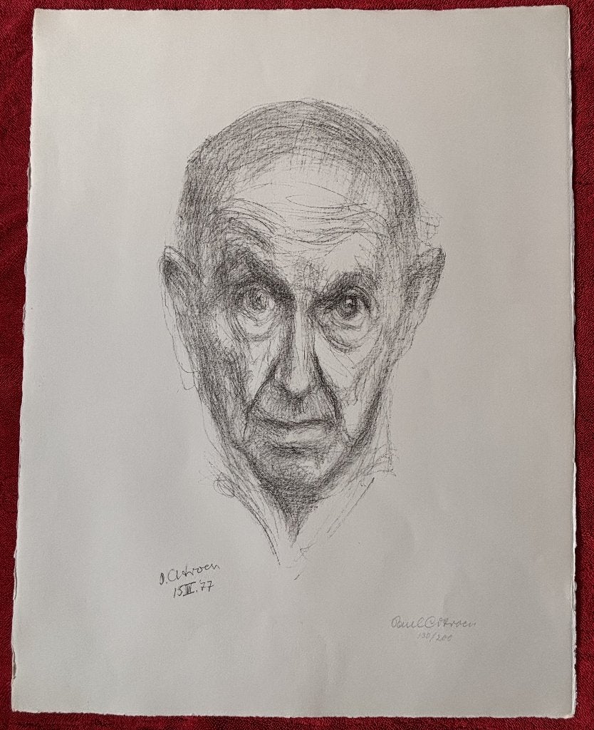 Paul Citroen - Originele Zelfportret 1977  ca. 51x65,5cm, Ophalen, Ets, Portret, 65 cm