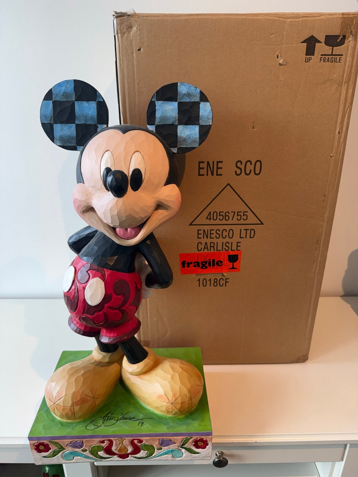 Disney gesigneerd Traditions Mickey Mouse beeld Jim Shore, Ophalen, Mickey Mouse, Zo goed als nieuw, Beeldje of Figuurtje