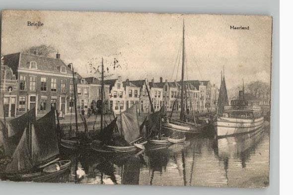 Brielle Maarland Haven met veel boten st 1910, Ophalen of Verzenden, Voor 1920, Gelopen, Zuid-Holland