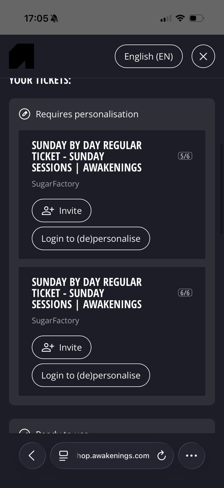 1x Awakenings sunday session, Tickets en Kaartjes, Twee personen