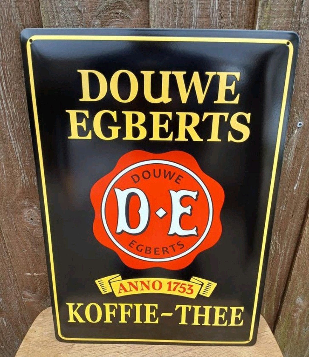 Douwe Egberts Emaille Reclamebord Koffie Thee Anno 1753, Ophalen of Verzenden