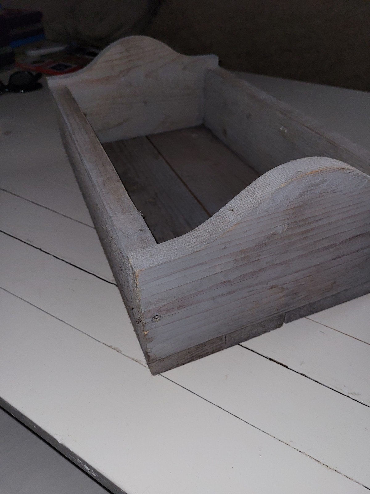 decoratie houten bak, Ophalen, Rond, Hout