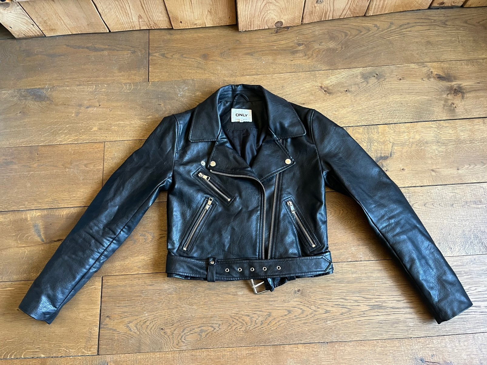 Zwart leren jasje only maat xs, Ophalen of Verzenden, Zo goed als nieuw, Maat 34 (XS) of kleiner, Zwart