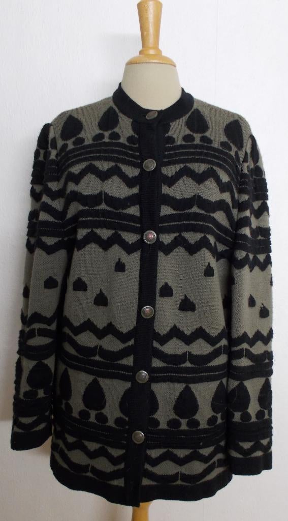 Mooi vintage groen/zwart wol mix vest van Ara! 40, Verzenden, Zo goed als nieuw, Maat 38/40 (M), Groen