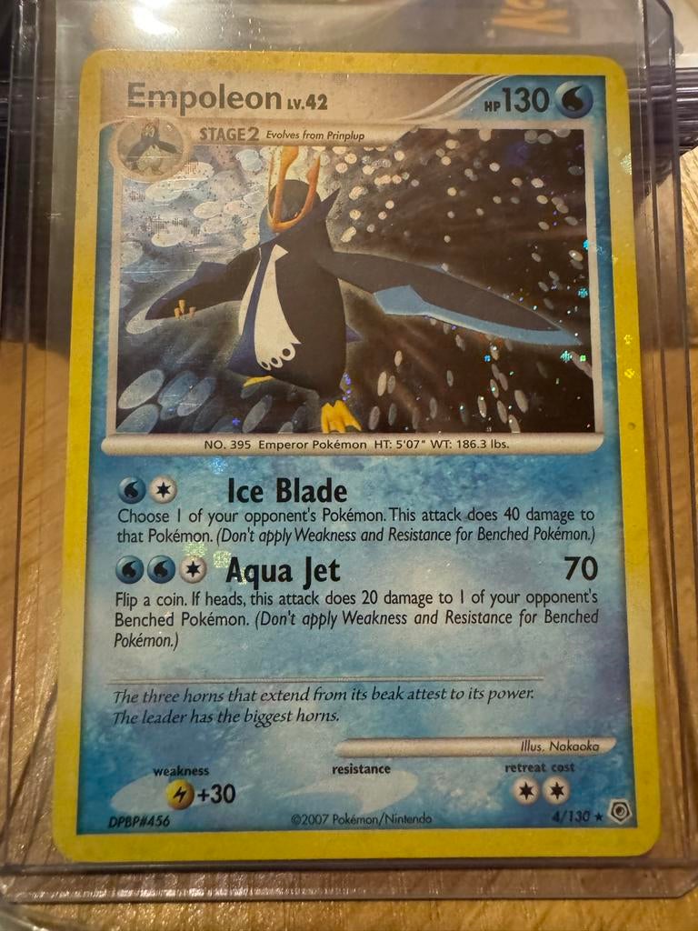 Pokémon kaart Empoleon LV.42 DPBP#456 4/130, Ophalen of Verzenden, Gebruikt, Losse kaart, Foil