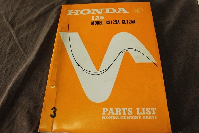Honda SS125 A CL125 A twins 1968 motorcycle parts list, Ophalen of Verzenden, Honda