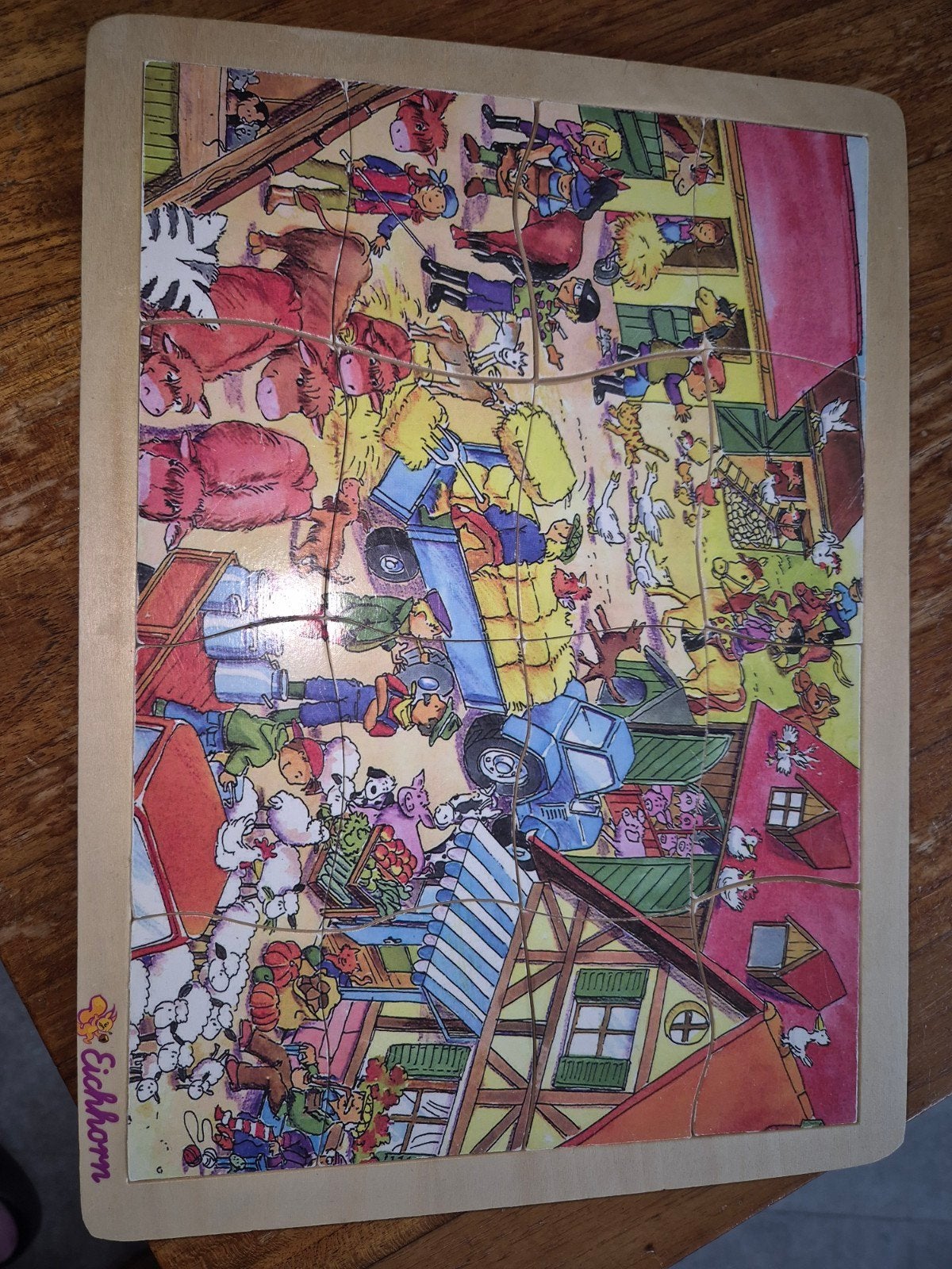 Eichhorn Houten Puzzel - Boerderij (16 stukjes), 2 tot 4 jaar, Gebruikt, 10 tot 50 stukjes, Ophalen of Verzenden