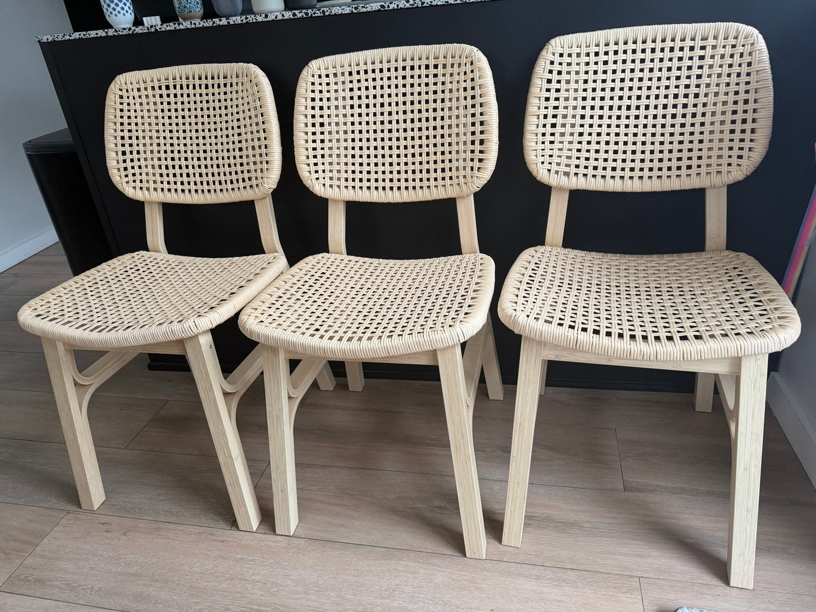 Set van 3 rotan stoelen - Nieuwstaat, Huis en Inrichting, Ophalen, Overige kleuren, Drie, Zo goed als nieuw