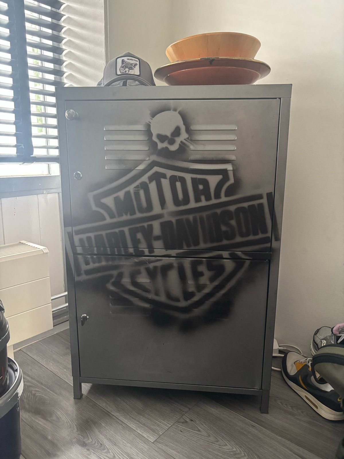 Harley-Davidson metalen kastje/locker, Ophalen, Gebruikt