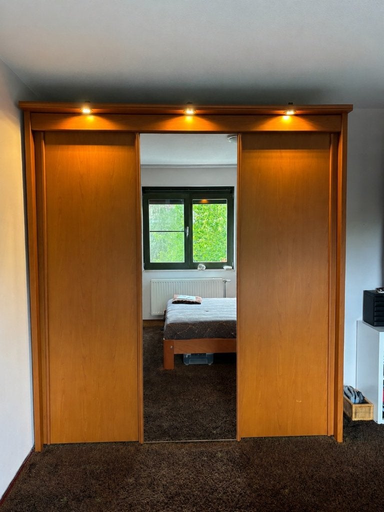 kledingkast met schuifdeuren er verlichting, Gebruikt, 200 cm of meer, 200 cm of meer, Overige houtsoorten