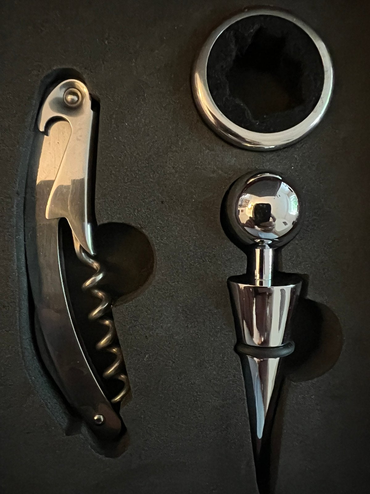 Zilverkleurige wijnset (nieuw), Ophalen of Verzenden, Zo goed als nieuw, Frankrijk, Overige typen