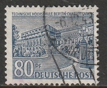 Berlijn 1949 55 Technische Hogeschool 80p, Gest, Ophalen of Verzenden, Overige periodes, Gestempeld