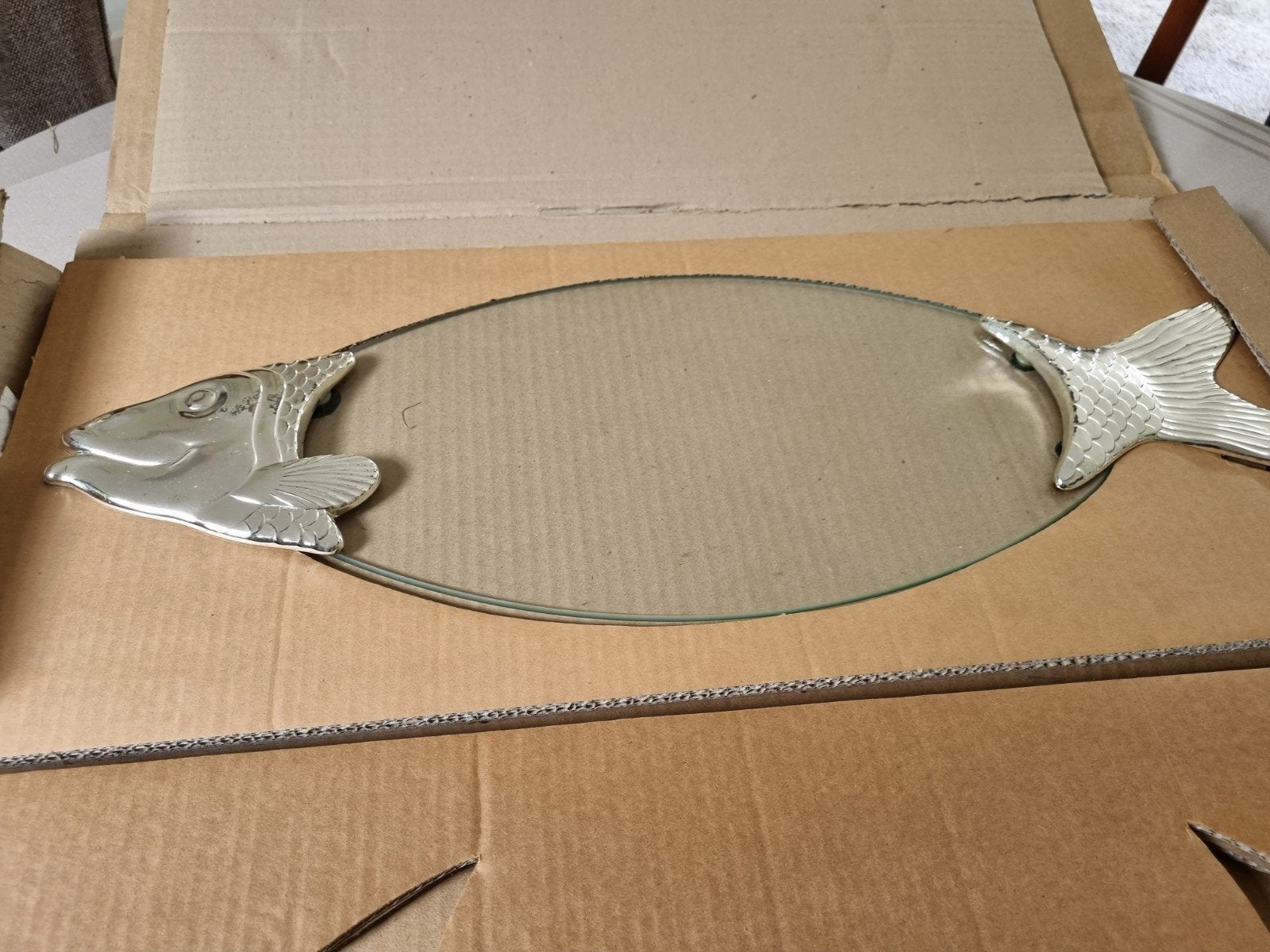 Serveerschaal in de vorm van een vis, Ophalen of Verzenden, Glas, Overige stijlen, Schaal of Schalen