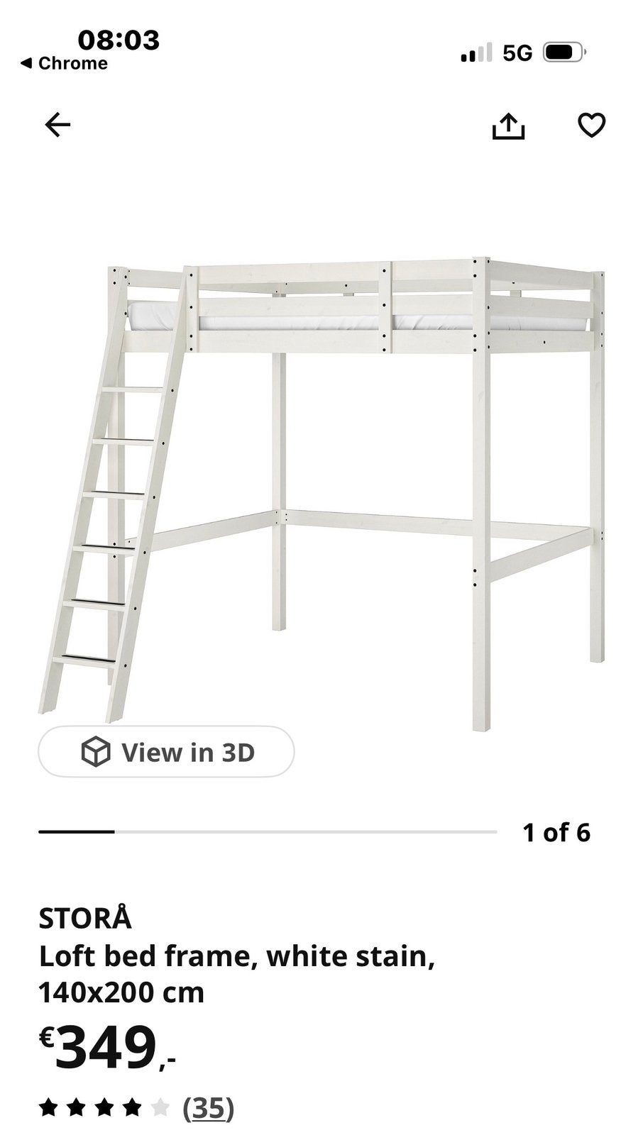 Ikea hoogslaper in goede staat, Huis en Inrichting, Slaapkamer | Stapelbedden en Hoogslapers, Ophalen, Hoogslaper, Tweepersoons