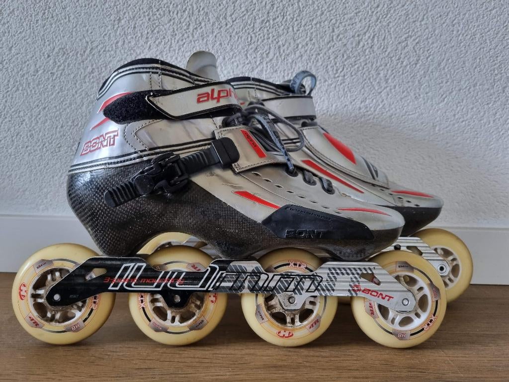 Leuke bont alpha skeelers maat 45, Ophalen of Verzenden, Gebruikt, Inline skates 4 wielen