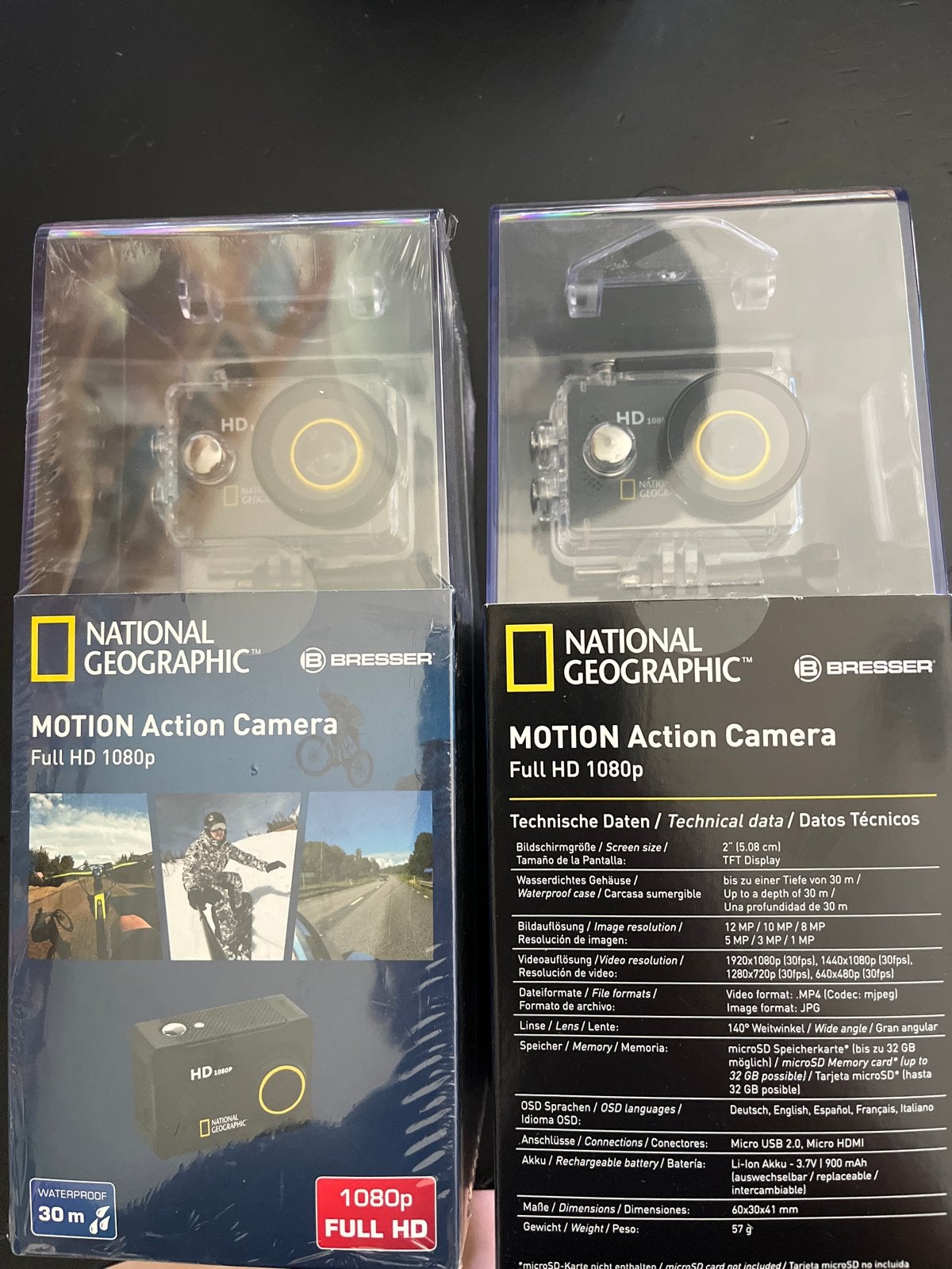 Nat.Geograph Motion Action Camera Full HD 1080p (2x) - nieuw, Ophalen, Nieuw, Overige merken