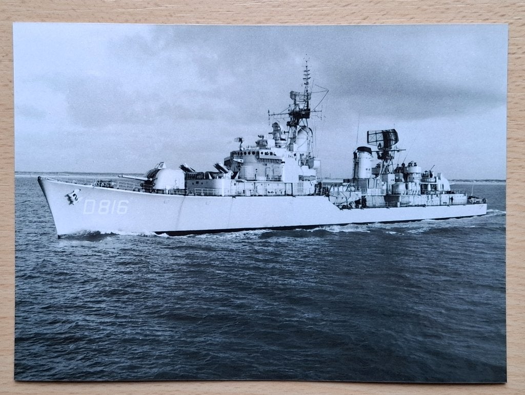 Foto marine: onderzeebootjager D816 Hr Ms Drenthe, Verzenden, Marine, Nederland, Foto of Poster