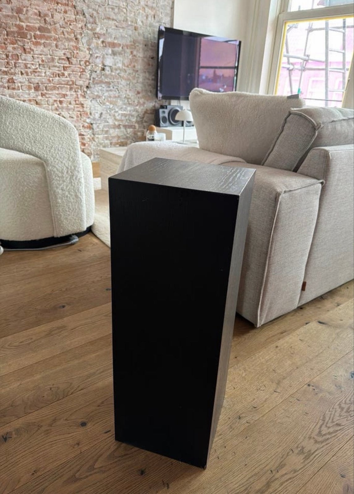 H&M Home Zwarte Pedestal/Sokkel, Ophalen, Hout, Modern, Gebruikt