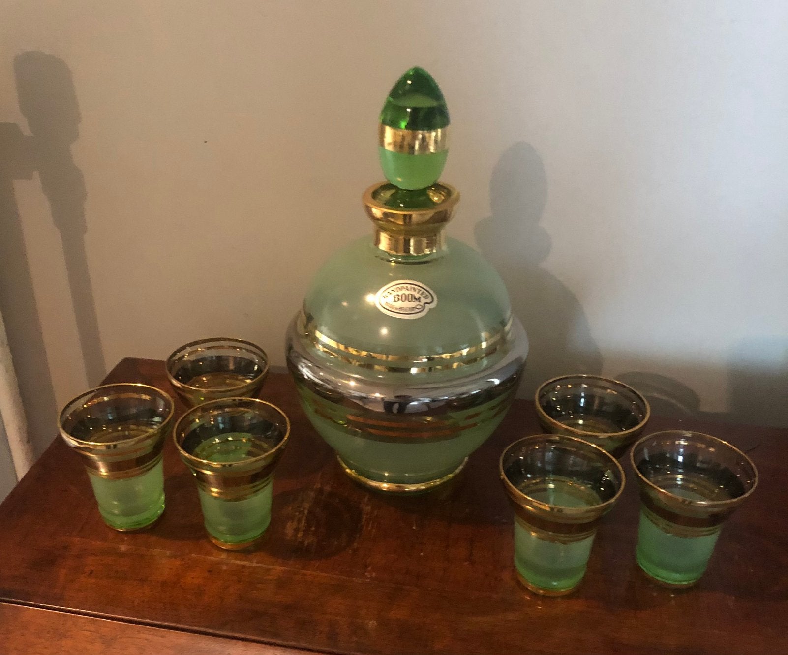 Vintage likeurglaasjes en karaf glas, Ophalen of Verzenden