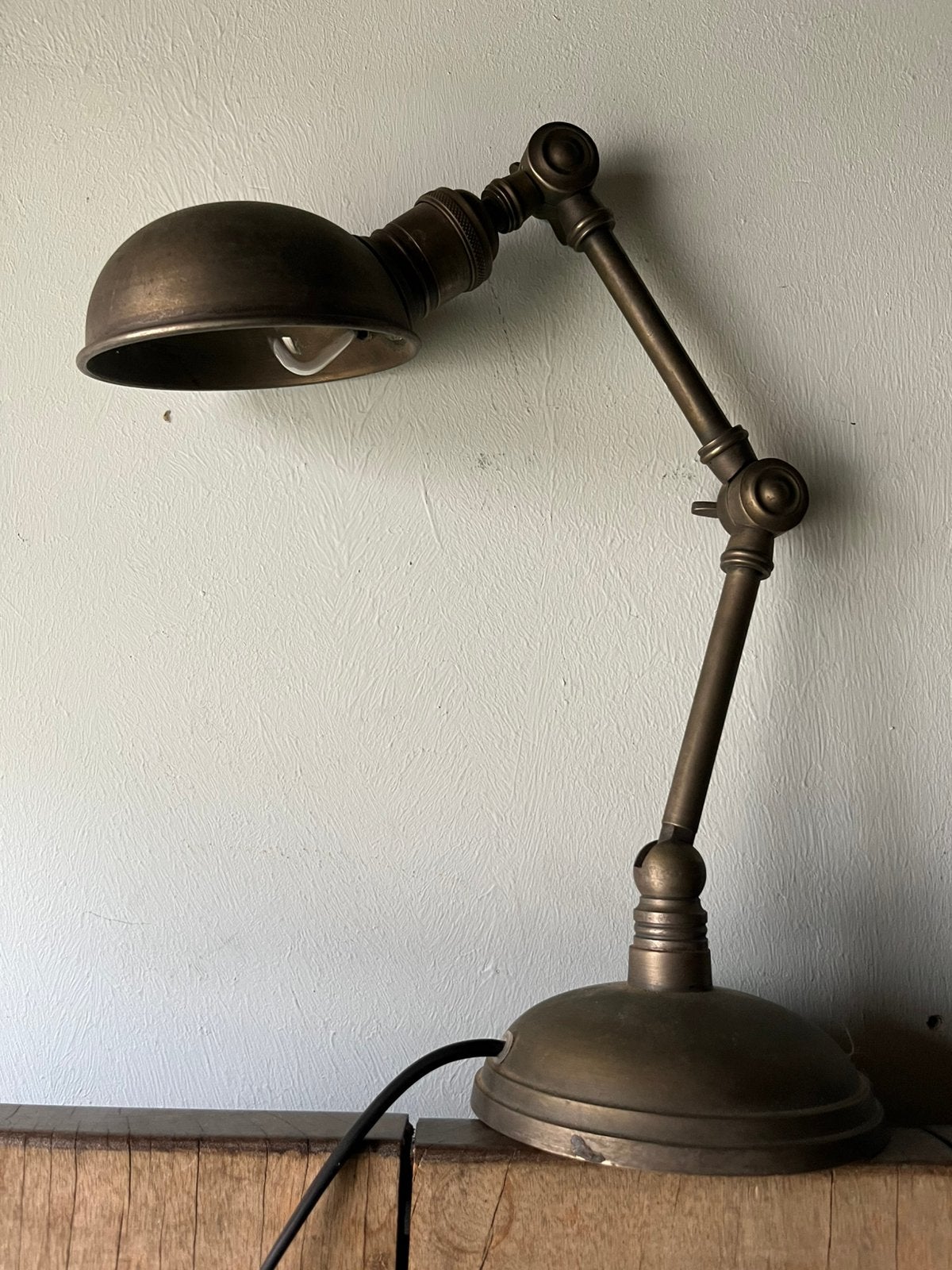 klassieke messing bureau lamp P van Roon verstelbaar, Ophalen of Verzenden, Gebruikt