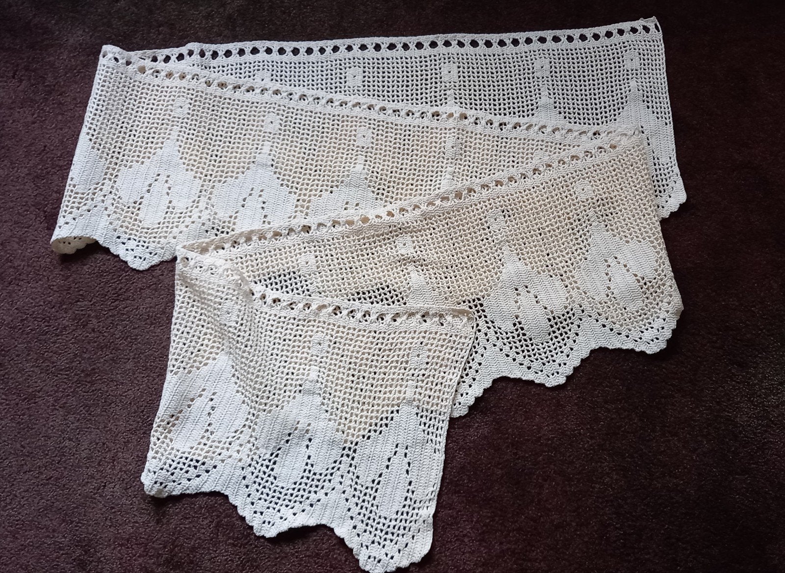 Vintage gehaakt valletje, Gebruikt, Vintage, Ophalen of Verzenden, 200 cm of meer
