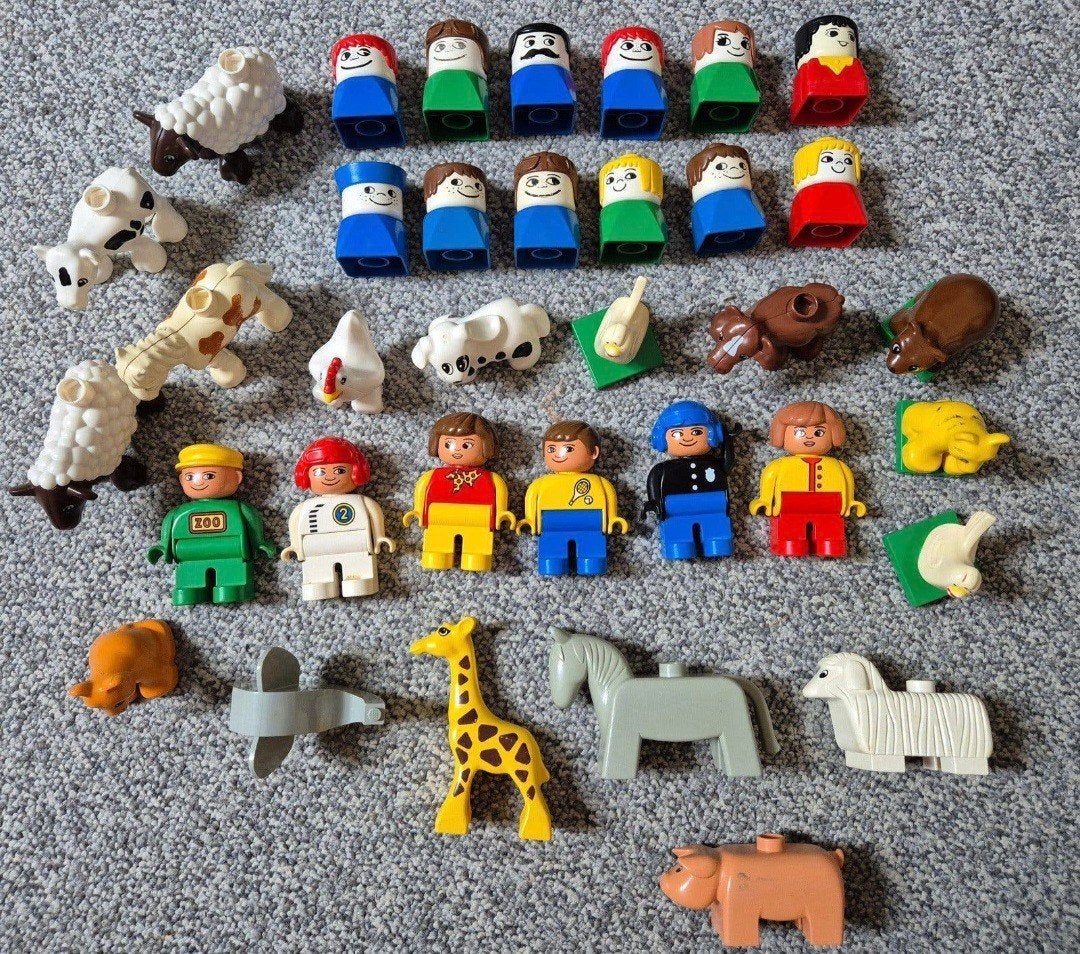 Grote Duplo collectie: poppetjes, dieren en meer!, Gebruikt, Ophalen of Verzenden, Inclusief minifiguren, Duplo