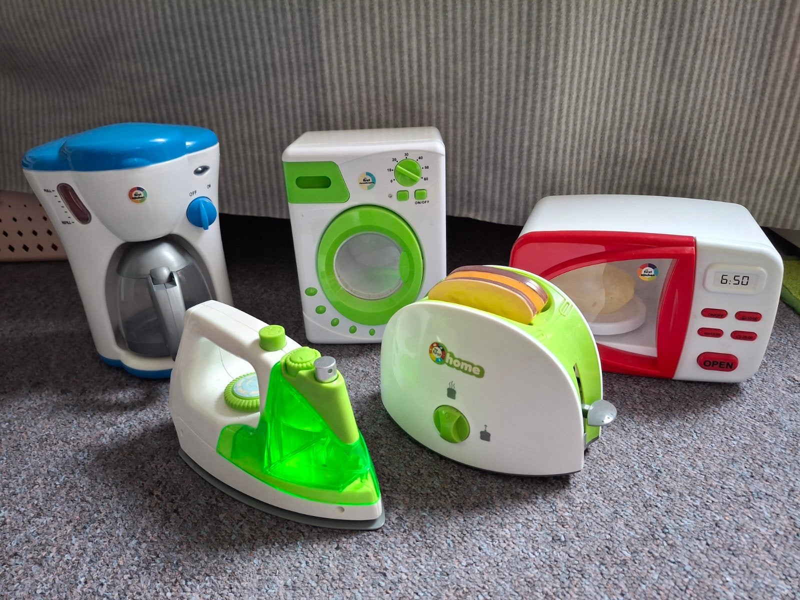 Keukenspeelgoed Set - Koffiezetapparaat, Oven, Wasmachin, Ophalen, Gebruikt, Kunststof, Speelkeuken-accessoire