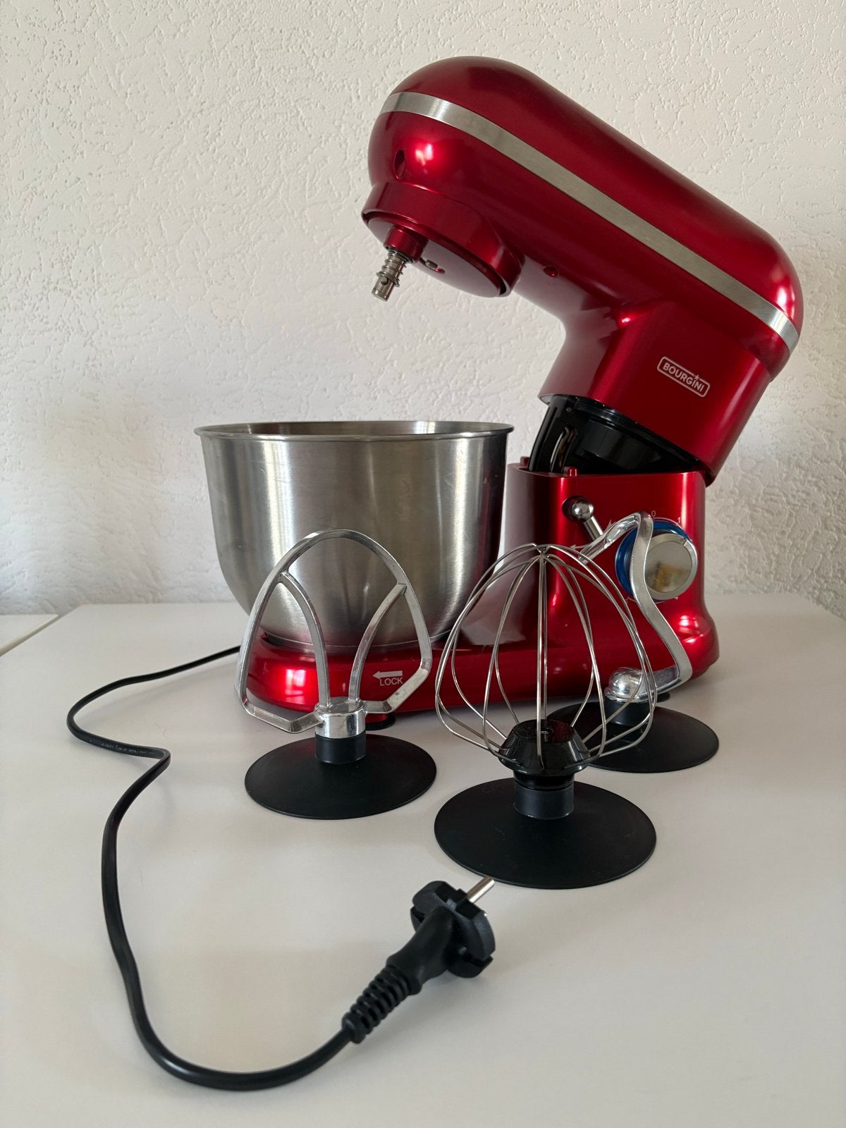 Bourgini Keukenmachine Rood - Zo goed als nieuw, Witgoed en Apparatuur, Keukenmixers, Ophalen, Zo goed als nieuw, Vaatwasserbestendig