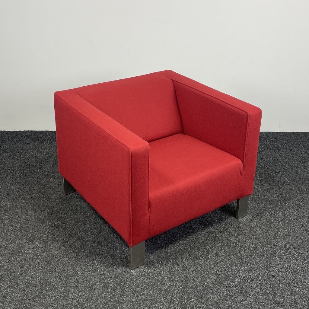 Lensvelt Fauteuil - Bordeauxrood 25560, Ophalen, Gebruikt, 75 tot 100 cm, Stof