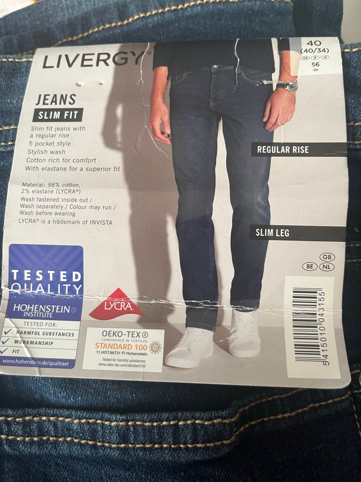 LIVERGY Slim Fit Jeans - Maat 56 (40/34) spijkerbroek., Ophalen of Verzenden, Nieuw, Blauw, W40 - W42 (confectie 56/58)