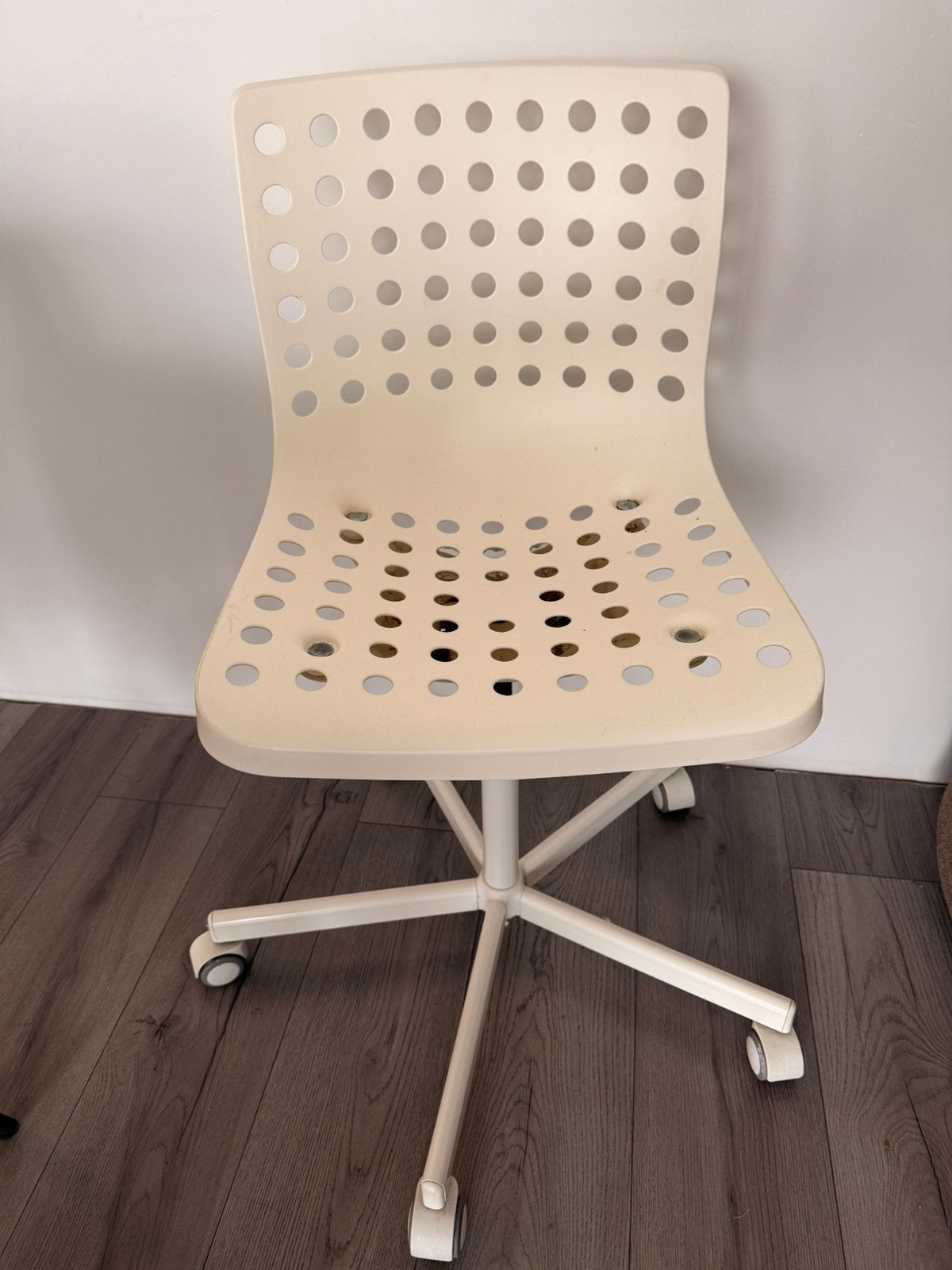 Ikea bureaustoel met wieltjes, Ophalen, Gebruikt, Wit, Bureaustoel