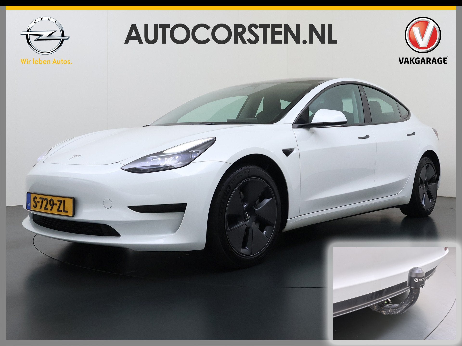 Tesla Model 3 Standard RWD Plus SOH 91% Warmtepomp Trekhaak, Auto's, Tesla, Bedrijf, Te koop, Model 3, ABS, Achteruitrijcamera