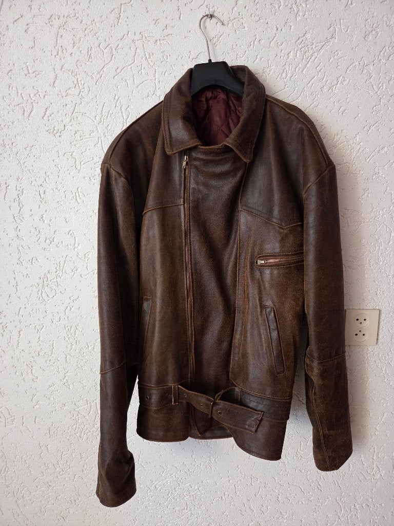 leren jas XXL, vintage model, jaren 80, Ophalen of Verzenden, Gedragen, Maat 56/58 (XL), Bruin
