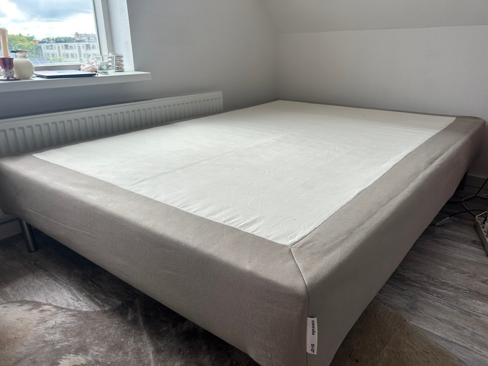 ESPEVAR IKEA BOXSPRING 140x200, Ophalen, Beige, Tweepersoons, 140 cm