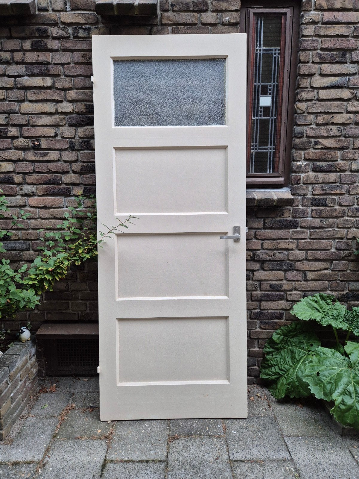 Originele Jaren '30 Binnendeur met Glas, Ophalen, Gebruikt, 80 tot 100 cm, Binnendeur