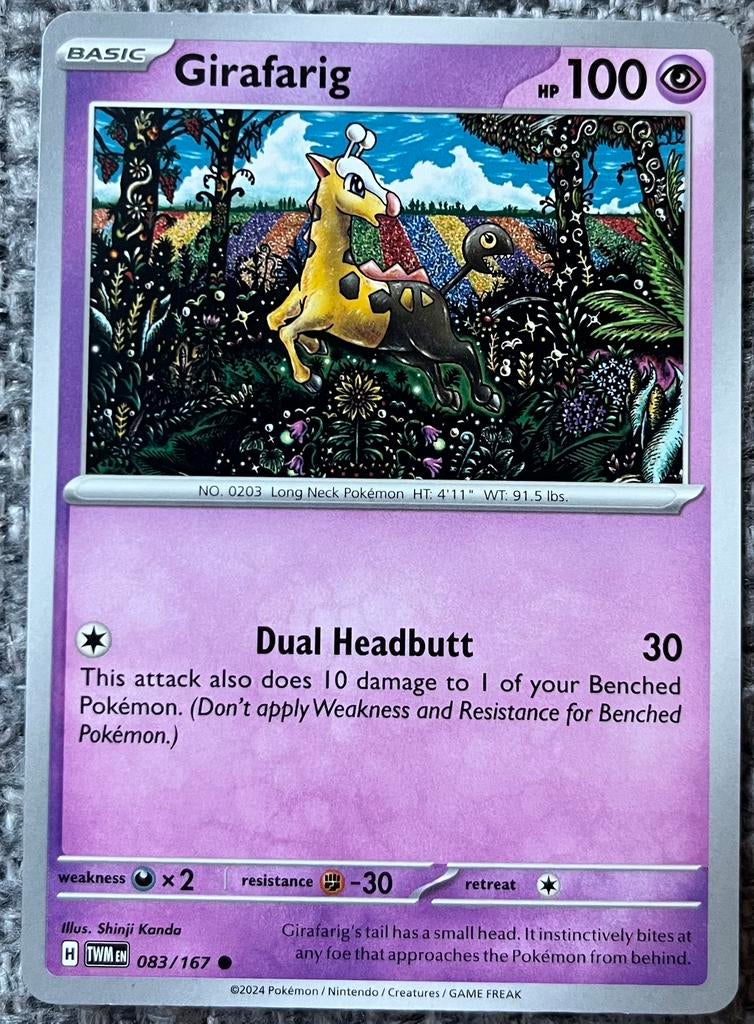Pokémonkaart Girafarig (203) • Twilight Masquerade (083/167), Verzenden, Nieuw, Losse kaart