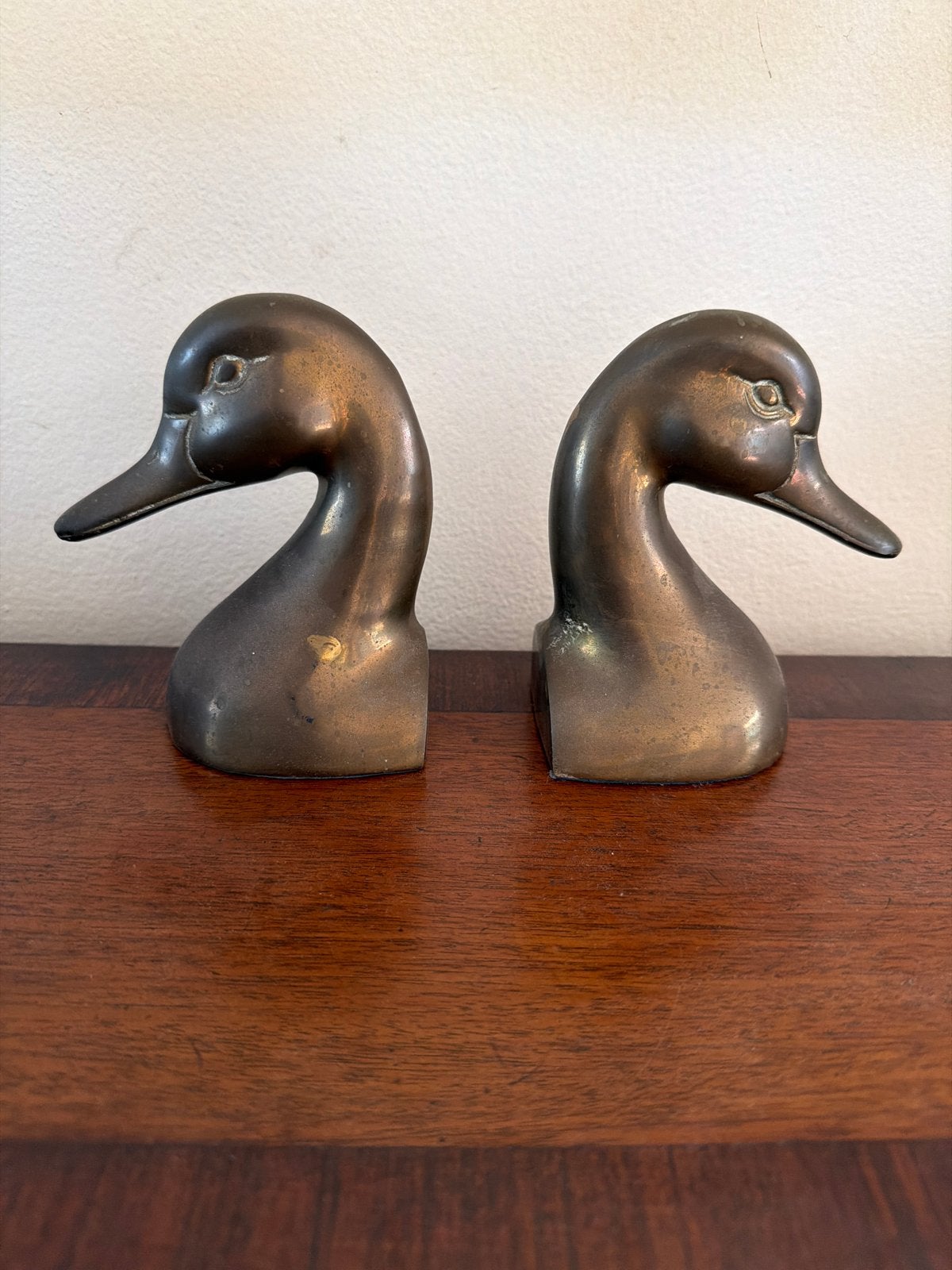 Vintage bronzen eenden boekensteunen, Ophalen of Verzenden